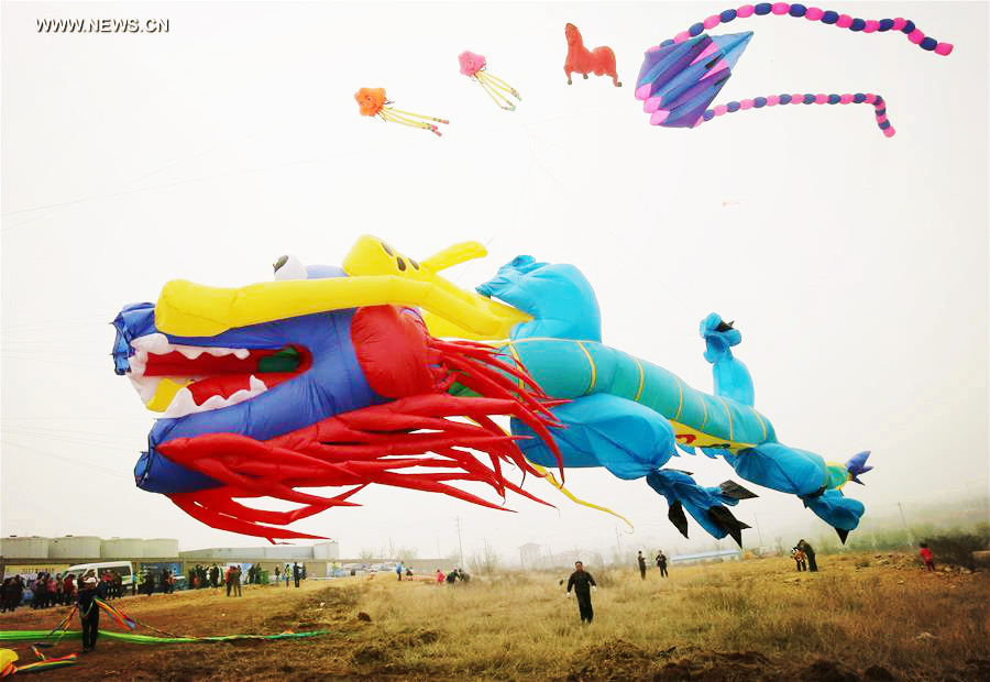 Kite competition held in Weifang city in Shandong
