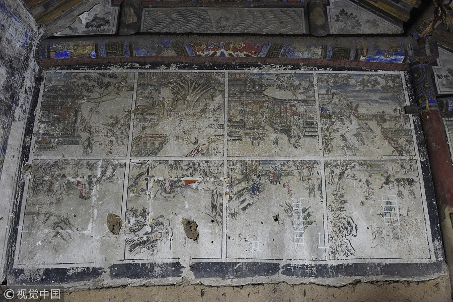 Delicate frescos found in deserted temple in E China