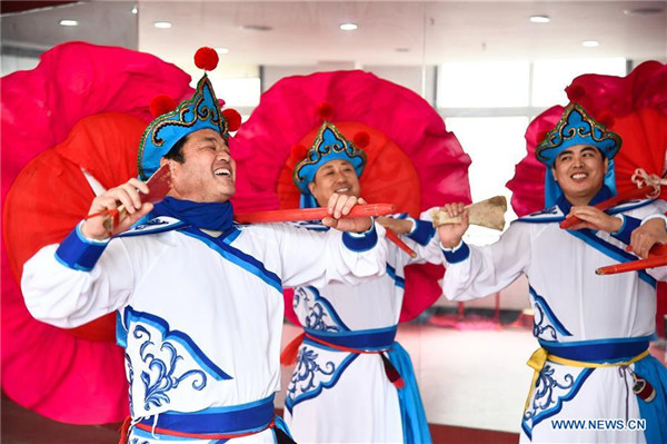 Actors rehearse for upcoming Spring Festival celebration events in Sweden