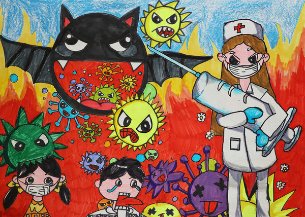 Children's paintings on pandemic fight showcased in Mauritius