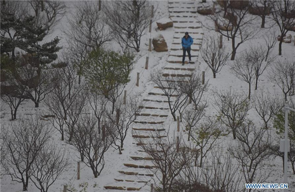 E China's Yantai greets 1st snow of this winter