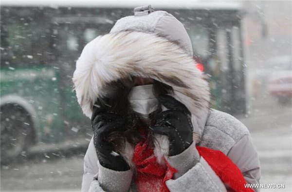 Snowstorm hits China's Yantai