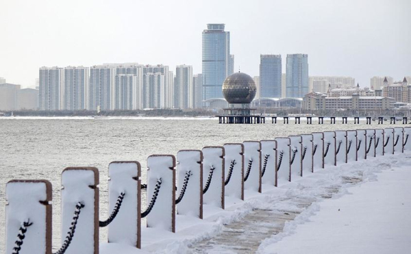 In pics: Snow turns Yantai into winter wonderland