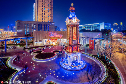 Disney Bell Tower opens on Lantern Festival in Lujiazui