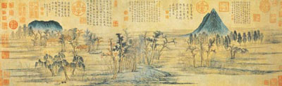 Huang Gongwang's Nine Peaks after Snow and Dwelling in the Fuchun Mountains