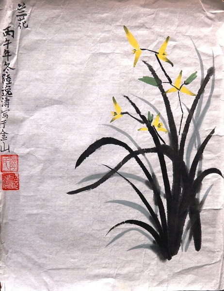 Student orchid art works on display in Chenshan