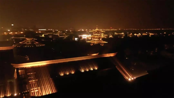 Night view at Guangfulin Relic Park