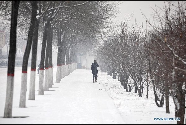 Heavy snowfall hits China's Shanxi