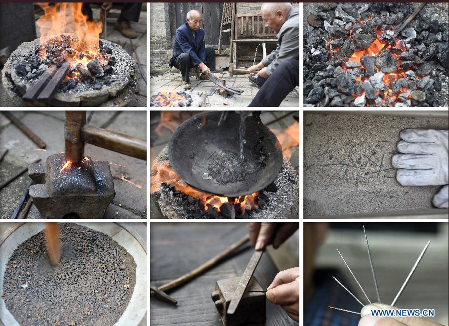 Crewel needles made with traditional techniques in Shanxi