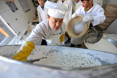 Sweet dumpling made for Lantern Festival