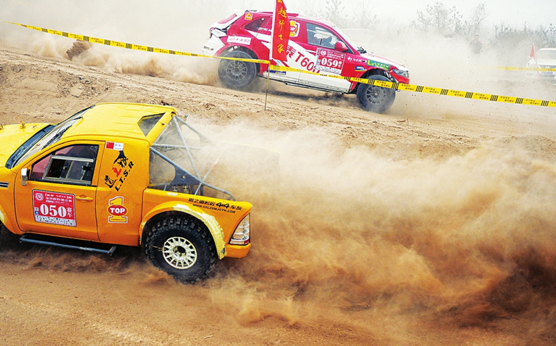 Off-road vehicles speed in Qixian county