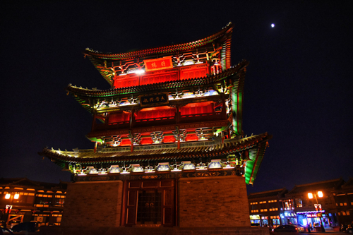 Magnificent night view of Datong city wall