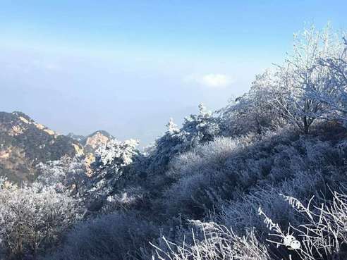 Mount Tai glistens in first frost of winter