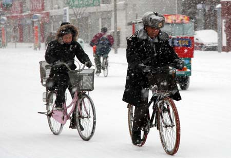 Heavy snowfall hits N China's Tianjin