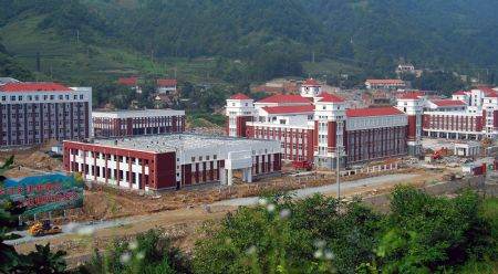 Destroyed school building reconstructed