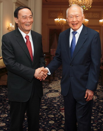 Chinese Vice Premier Wang Qishan concludes visit to Singapore