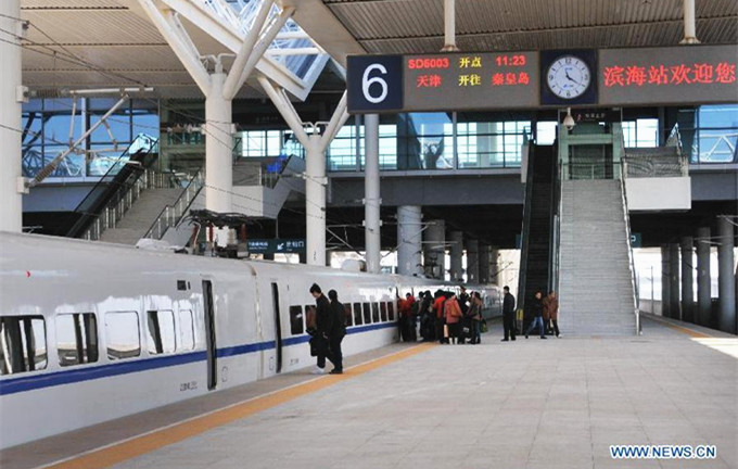 High-speed train linking Tianjin and Qinhuangdao on trial