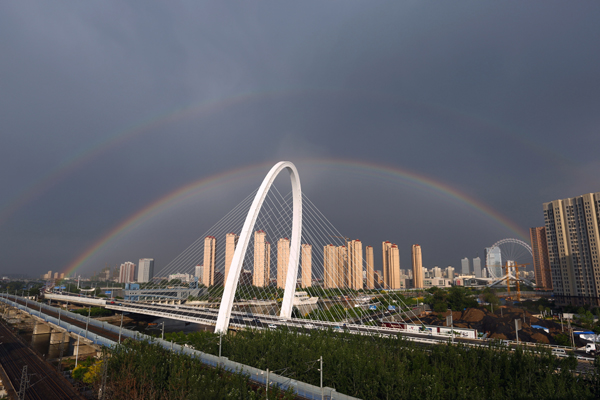 Rainbows appear in Tianjin