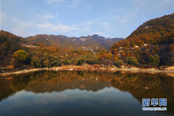 Vibrant autumn foliage at northern Shaolin Temple