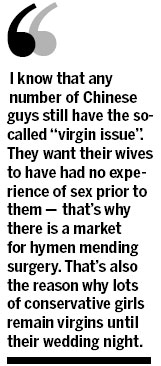 Sentiment about virgins hypocritical