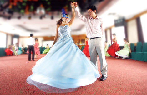 Office staff waltz their stress away