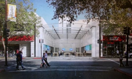 New Apple store prototype<BR>苹果新门店室内种树(图)