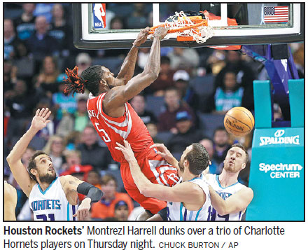 Harden helps handcuff Hornets