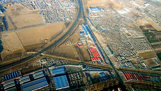 Aerial view of Beijing suburbs