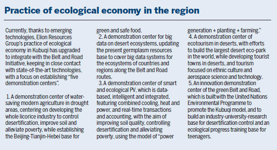 Green desert economics: drawing on Kubuqi experiences