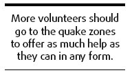 Salute and help quake survivors