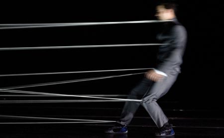 Member of theatre dance company CIE 111 of France performs during their show 