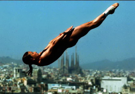 Guo Jingjing in diving [Photo by Chen Xiaowei]