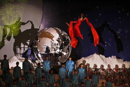 Artists perform during the opening ceremony of the 6th Asian Winter games in Changchun, in the northeastern province of Jilin January 28, 2007.