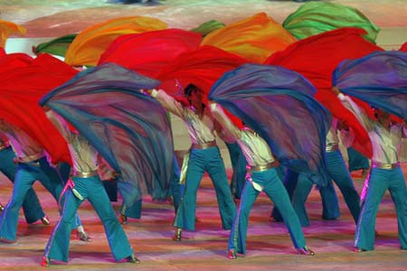 Artists perform during the opening ceremony of the 6th Asian Winter games in Changchun, in the northeastern province of Jilin January 28, 2007. 