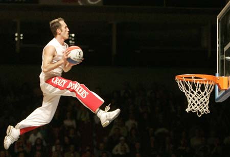 A member of the French acrobatic basketball team 