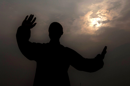 Residents practice Tai Chi in Hebei