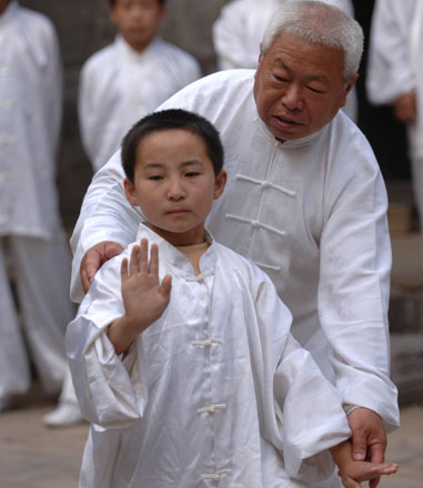 Residents practice Tai Chi in Hebei