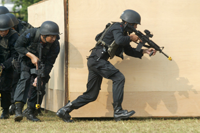 Anti-terrorist drill in Jakarta