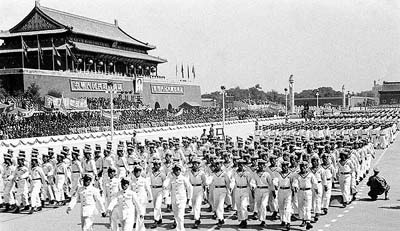 The first national day's parade on Oct 1, 1950