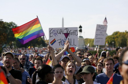 Tens of thousands rally for gay rights in DC