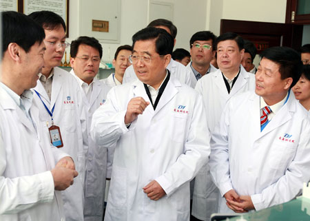 President Hu makes inspection tour in Shandong Province