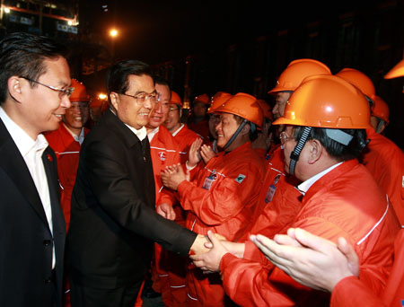 President Hu makes inspection tour in Shandong Province