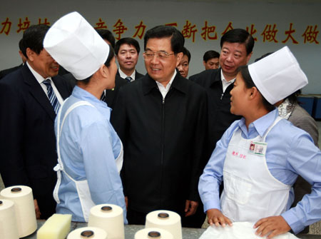 President Hu makes inspection tour in Shandong Province