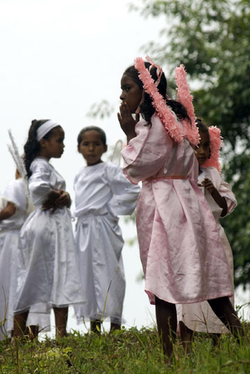 Annual Caraparu River procession in Amazon jungle