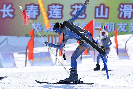 Naked Pig Skiing Carnival in NE China