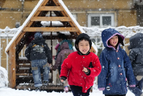 April snow falls in Liaoning