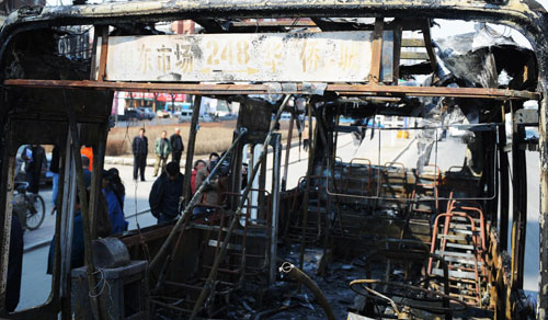 Fatal bus blaze in Changchun