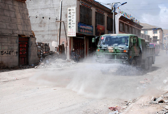 Disinfection continues in Yushu