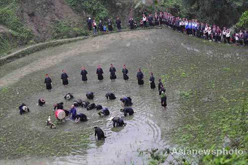 Miao water drum dance celebrates offering