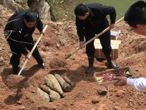 Remnants of Japanese ordnance destroyed